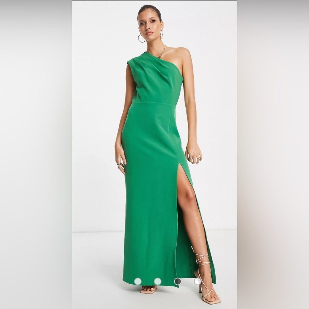 Pretty Lavish Padded One Shoulder Split Maxi Dres… - image 1